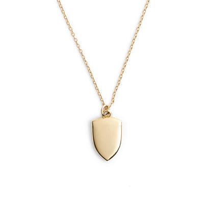 J.Crew 14k gold shield charm necklace with 16 chain