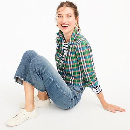 J.Crew Gathered popover in vintage plaid