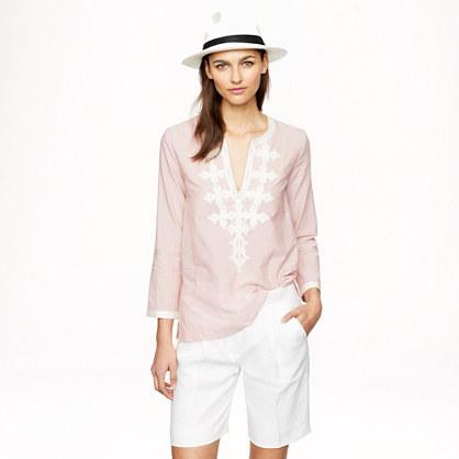 J.Crew Embroidered tunic in stripe