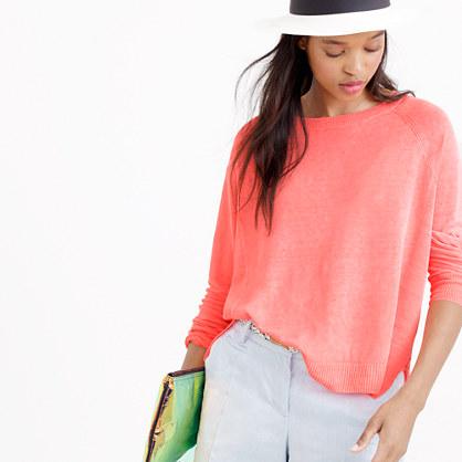 J.Crew Garment-dyed linen swing sweater
