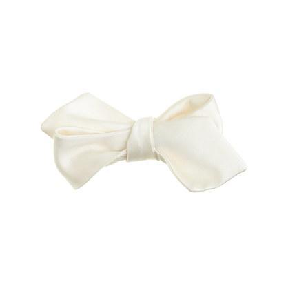 J.Crew Italian satin point bow tie in white