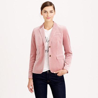 J.Crew Petite schoolboy blazer in velvet