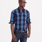 J.Crew Wallace & Barnes heathered Japanese indigo railworker shirt