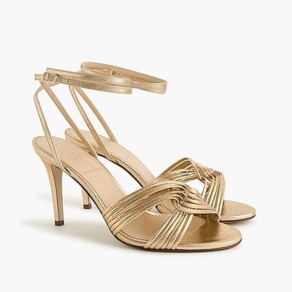 J.Crew Metallic gold strappy heels