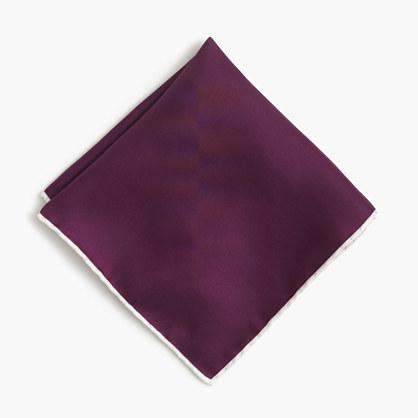 J.Crew Tipped Italian silk pocket square in blue