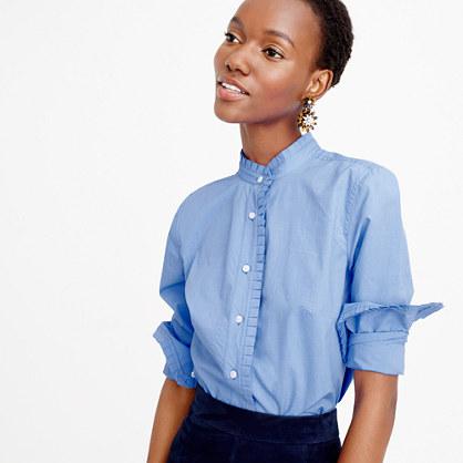 J.Crew Ruffled button-up shirt in end-on-end cotton