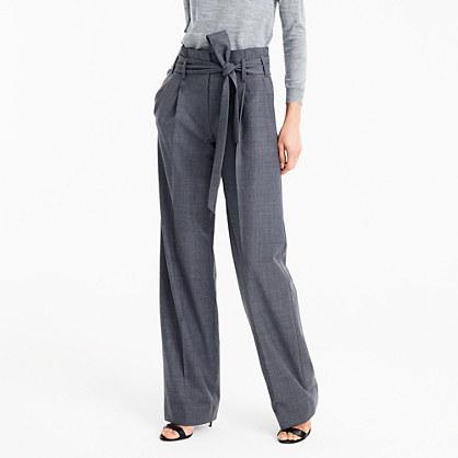 J.Crew Tie-waist pant in wool flannel
