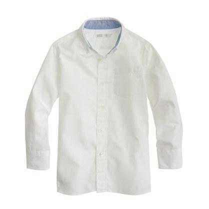 J.Crew Boys' Secret Wash shirt in white poplin