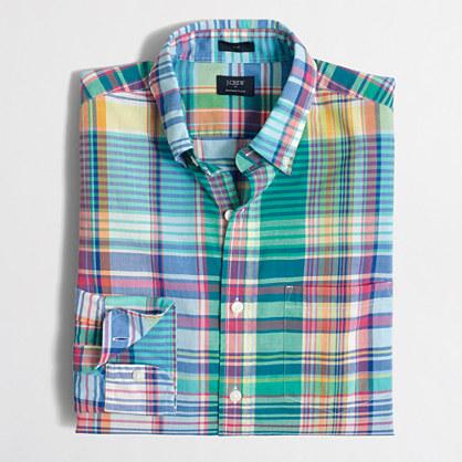 J.Crew Factory slim summer plaid shirt