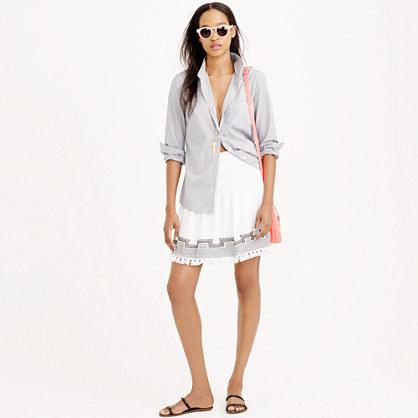 J.Crew Embroidered tassel gauze skirt