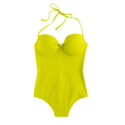 J.Crew D-cup Italian matte knotted underwire one-piece swimsuit