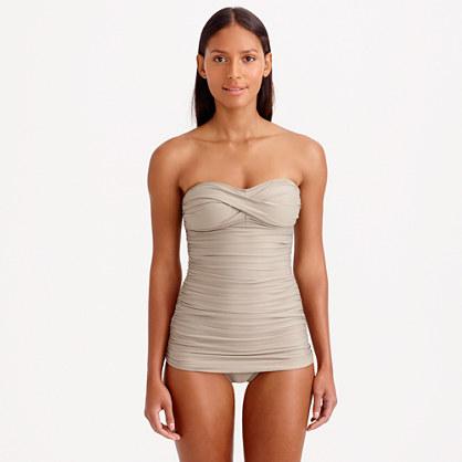 J.Crew Skirted twist bandeau one-piece swimsuit