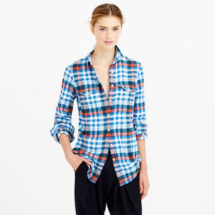 J.Crew Boyfriend flannel shirt in horizon blue