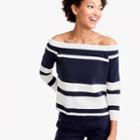 J.Crew Off-the-shoulder striped sweater