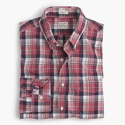 J.Crew Slim Secret Wash shirt in classic red plaid
