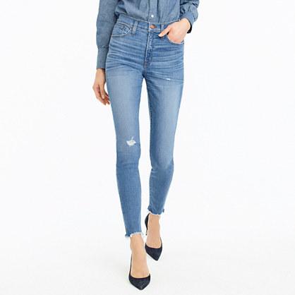 J.Crew 9 high rise toothpick jean with cut hem