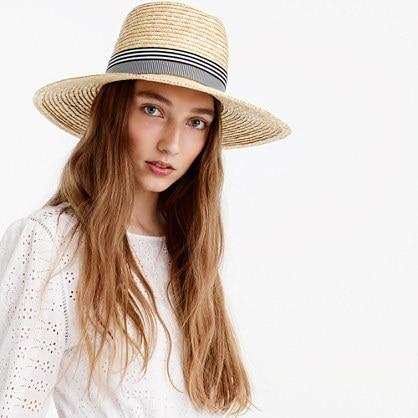 J.Crew Straw hat with grosgrain ribbon