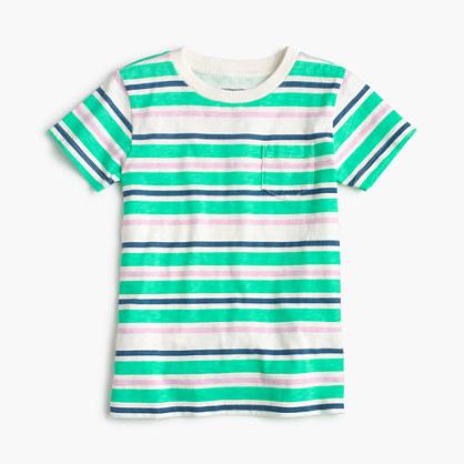 J.Crew Boys' neon striped pocket T-shirt