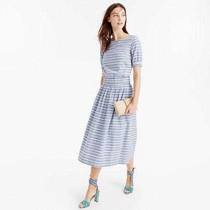 J.Crew Seersucker midi skirt