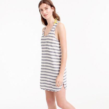 J.Crew Linen-cotton racerback tunic in stripe