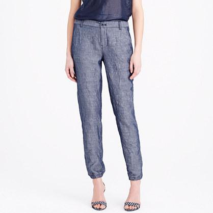 J.Crew Cuffed lightweight chambray pant