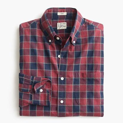 J.Crew Secret Wash shirt in heather poplin faded plaid