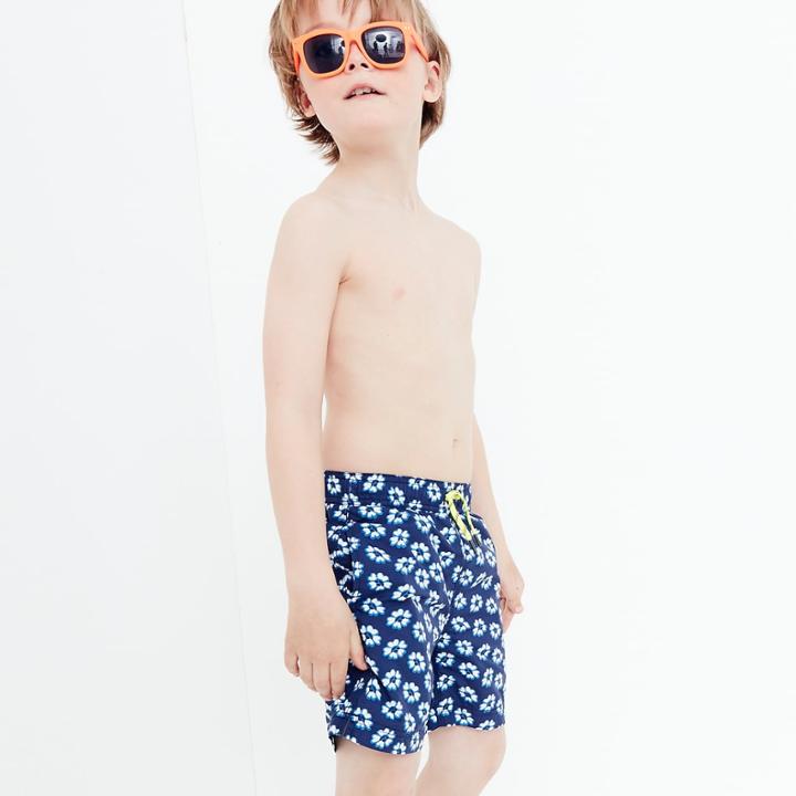 J.Crew Boys' swim trunk in blurry flowers