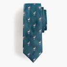 J.Crew Silk tie in embroidered flamingos