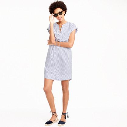 J.Crew Petite striped lace-up shirtdress