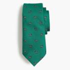 J.Crew Paul Feig&trade; for J.Crew silk tie in emerald with embroidered terriers
