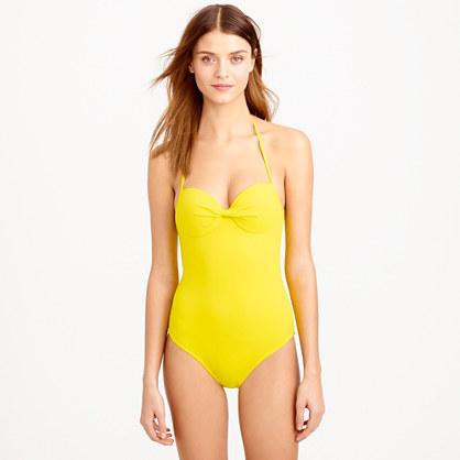 J.Crew Italian matte knotted underwire one-piece swimsuit