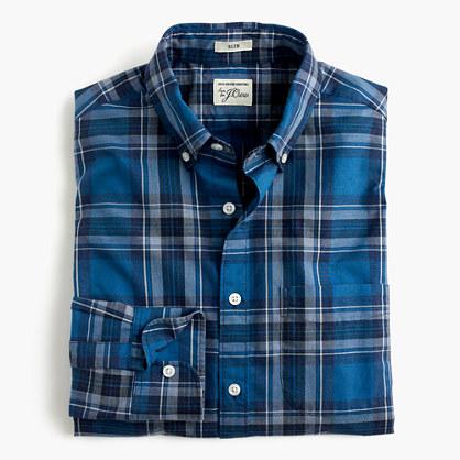 J.Crew Secret Wash shirt in heather classic blue tartan