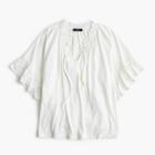 J.Crew Ruffle-trimmed tie-neck T-shirt