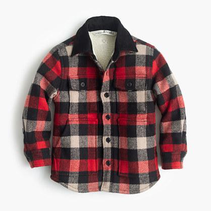 J.Crew Boys' sherpa-lined workshirt in buffalo check