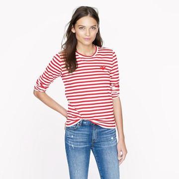 J.Crew PLAY Comme des Gar?ons&reg; stripe heart tee