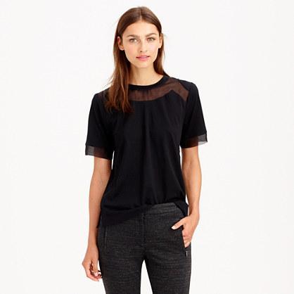 J.Crew Silk-cutout tee