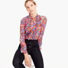 J.Crew Ruffle silk top in blurred floral print