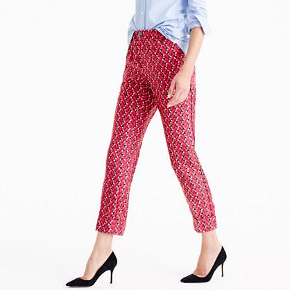 J.Crew Collection Party pj pant in Ratti® hibiscus herringbone print