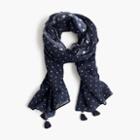 J.Crew Polka-dot scarf with tassels