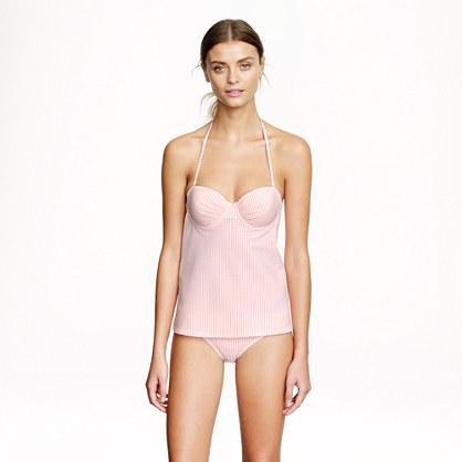 J.Crew Seersucker underwire swing top