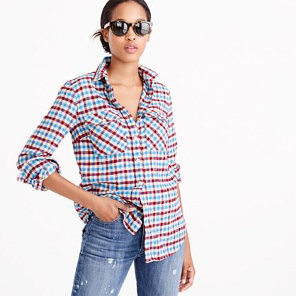 J.Crew Boyfriend shirt in crimson petal plaid