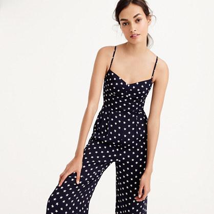 J.Crew Petite tie-back jumpsuit in star print