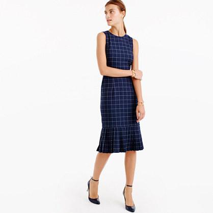 J.Crew Pleated windowpane dress
