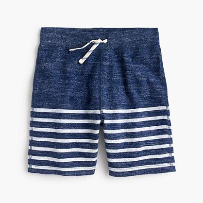 J.Crew Boys' sweatshort in placed stripe