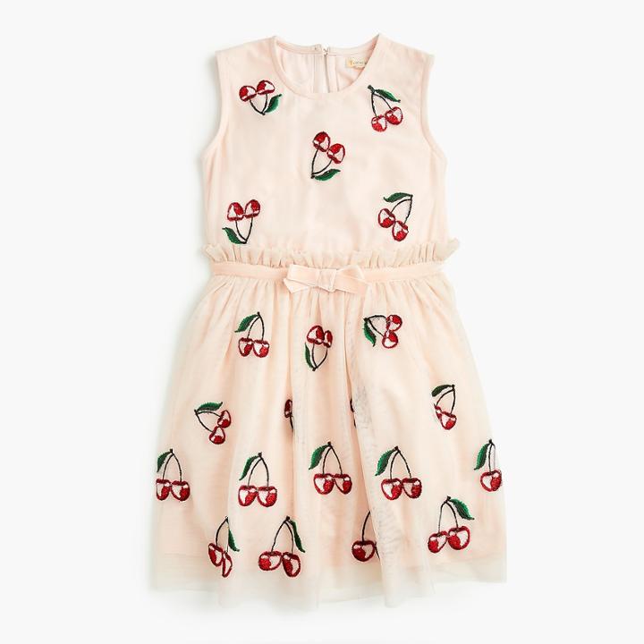 J.Crew Girls' cherry-embroidered dress