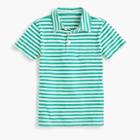 J.Crew Boys' slub cotton polo shirt in green stripe