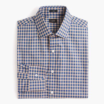 J.Crew Ludlow Slim-fit spread-collar shirt in microgingham