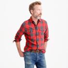J.Crew Slim midweight flannel shirt in red buffalo check