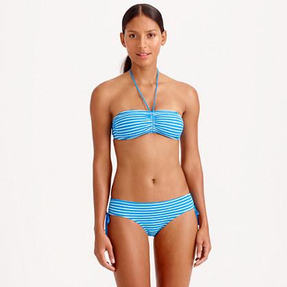 J.Crew Deck-stripe tie-front bandeau bikini top