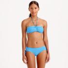 J.Crew Deck-stripe tie-front bandeau bikini top